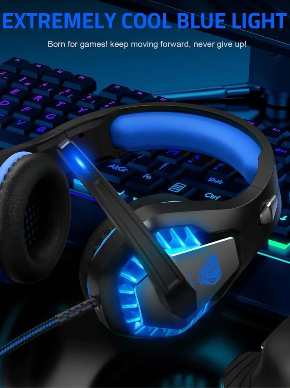 BUTFULAKE GH-1 Gaming Headset in Black and Blue